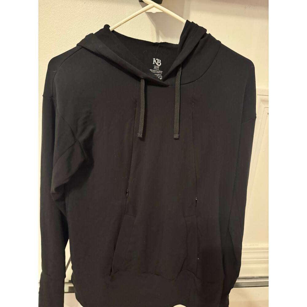 Kindred Bravely Black Bamboo Maternity & Nursing Hoodie Sweatshirt XS - Picture 3 of 5